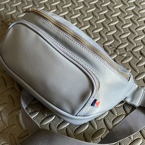 Kibou minimalist diaper bag vegan leather blue